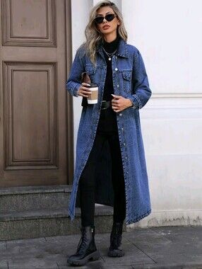 Long Denim Jean Jacket